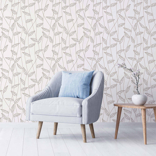 Black and White Leaves Peel and Stick Removable Wallpaper