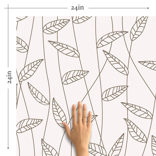 Black and White Leaves Peel and Stick Removable Wallpaper