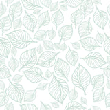 Green and White Floral Floral Peel and Stick Removable Wallpaper