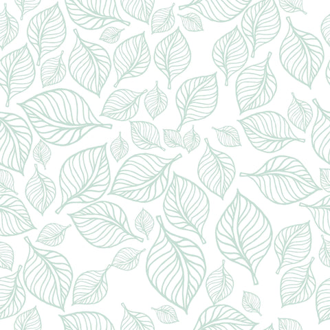 Green and White Floral Floral Peel and Stick Removable Wallpaper