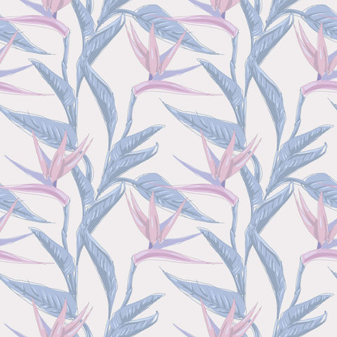 Pink and BlueFloral Peel and Stick Removable Wallpaper