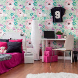 Purple and Emerale Motif Floral Removable Wallpaper 2866| Walls By Me