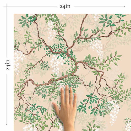 green leaves peel and stick removable wallpaper