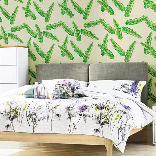 Green and Yellow Textured Floral Removable Wallpaper 1654| Walls By Me
