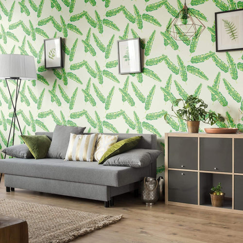 Green and Yellow Textured Floral Removable Wallpaper 1654| Walls By Me