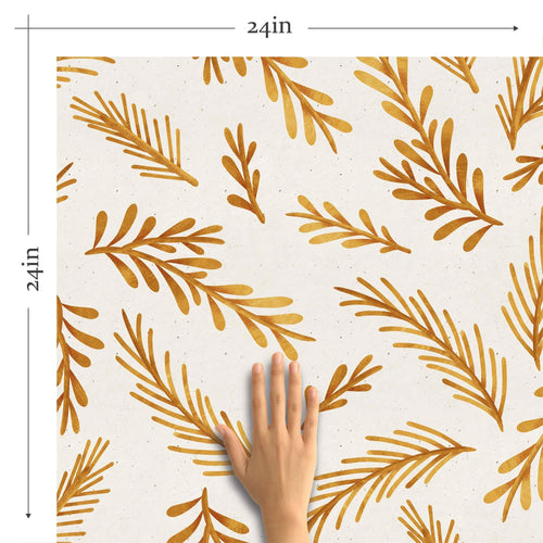 Mustard Botanical Floral Removable Wallpaper 8101 | Walls By Me