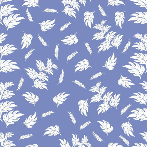 Blue Leaves Peel and Stick Removable Wallpaper