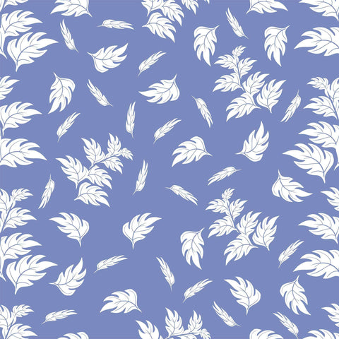 Blue Leaves Peel and Stick Removable Wallpaper
