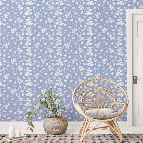 Blue Leaves Peel and Stick Removable Wallpaper