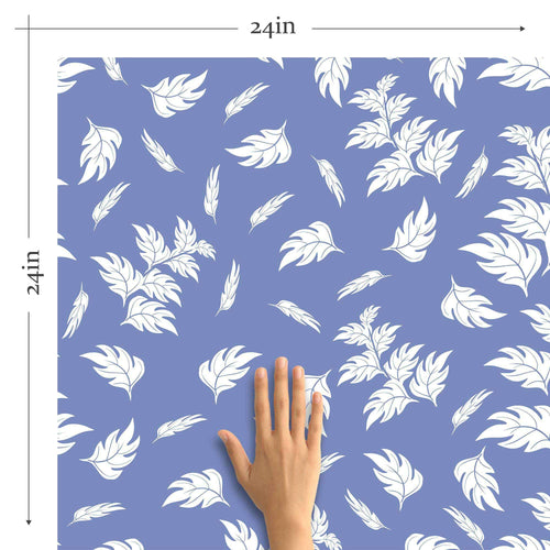 Blue Leaves Peel and Stick Removable Wallpaper