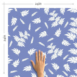 Blue Leaves Peel and Stick Removable Wallpaper