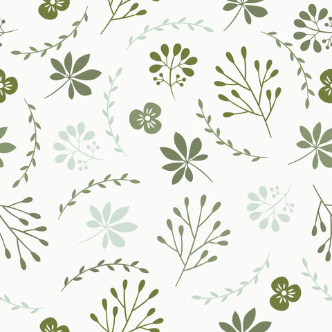 Green Botanical Floral Removable Wallpaper 4920 | Walls By Me