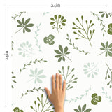 Green Botanical Floral Removable Wallpaper 4920 | Walls By Me