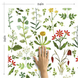 White Botanical Floral Peel and Stick Removable Wallpaper