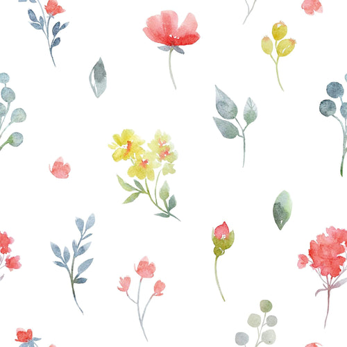 White Floral Floral Removable Wallpaper 8438| Walls By Me