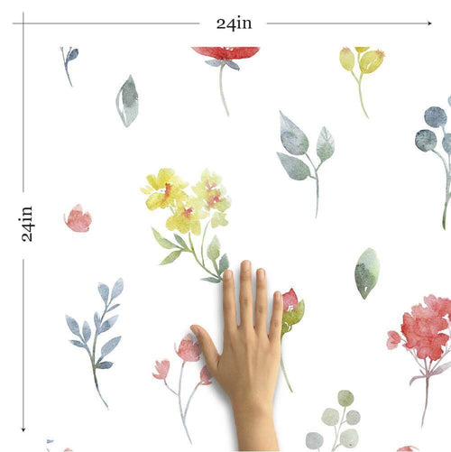 White Floral Floral Removable Wallpaper 8438| Walls By Me