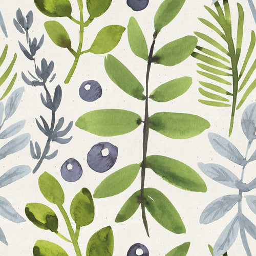 Green and purple Botanical Floral Peel and Stick Removable Wallpaper