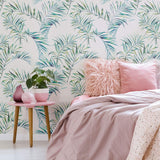 Green Botanical Floral Peel and Stick Removable Wallpaper