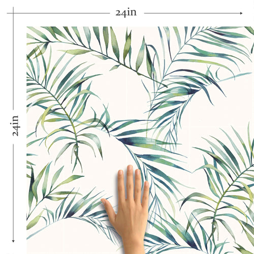 Green Botanical Floral Peel and Stick Removable Wallpaper