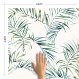 Green Botanical Floral Peel and Stick Removable Wallpaper