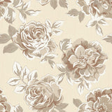 Brown and Beige Floral Floral Removable Wallpaper 4035| Walls By Me