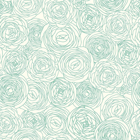 White Roses Floral Peel and Stick Removable Wallpaper