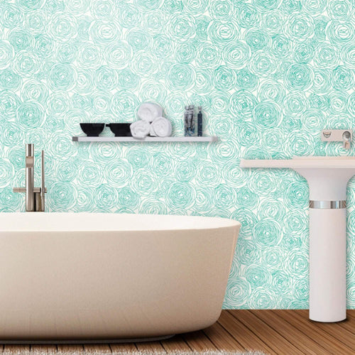 White Roses Floral Peel and Stick Removable Wallpaper