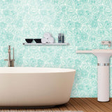 White Roses Floral Peel and Stick Removable Wallpaper