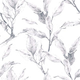 Grey Floral Peel and Stick Removable Wallpaper