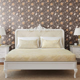 Brown Floral Peel and Stick Removable Wallpaper
