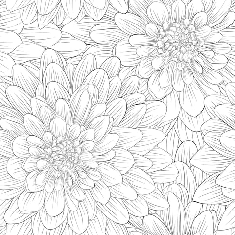 Black and White Flowers Peel and Stick Removable Wallpaper for home
