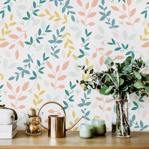 A simple solution for monotonous spaces, this vibrant floral wallpaper is brimming with feel-good vibes!