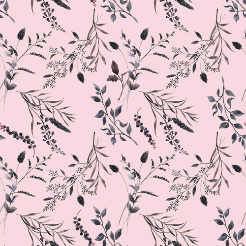 Pink Leaves Peel and Stick Removable Wallpaper