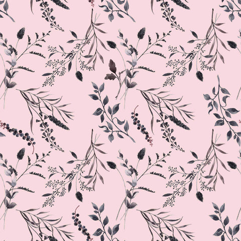 Pink Leaves Peel and Stick Removable Wallpaper