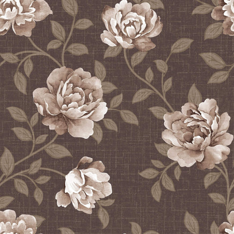 Brown Textured Floral Removable Wallpaper 1645| Walls By Me