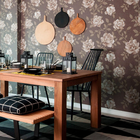 Brown Textured Floral Removable Wallpaper 1645| Walls By Me