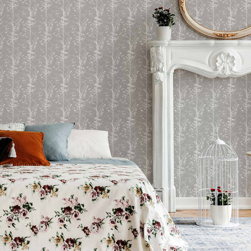 Grey Tree Peel and Stick Removable Wallpaper