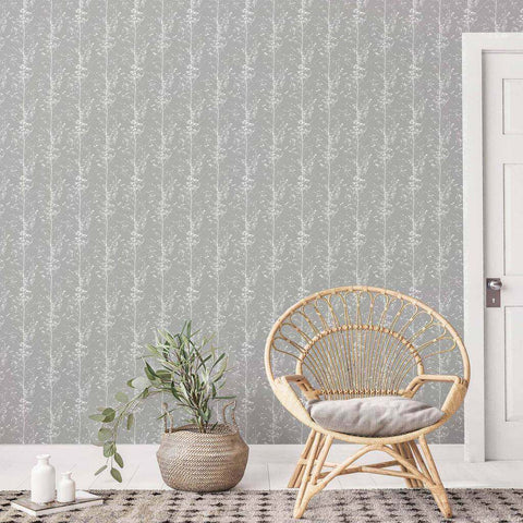 Grey Tree Peel and Stick Removable Wallpaper