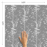 Grey Tree Peel and Stick Removable Wallpaper