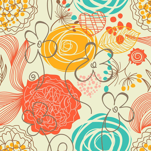 Red Heart Floral Removable Wallpaper 2097| Walls By Me