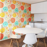 Red Heart Floral Removable Wallpaper 2097| Walls By Me
