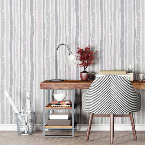 Grey Branches Peel and Stick Removable Wallpaper for sale