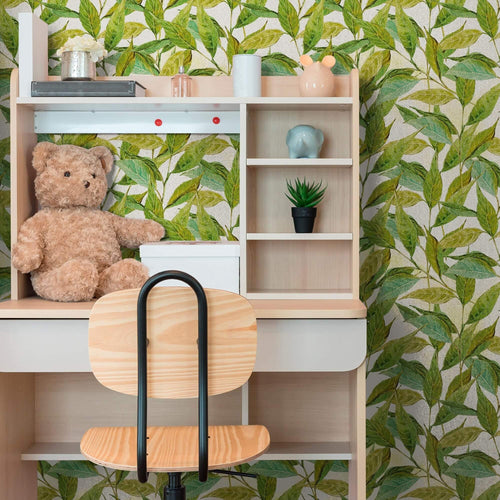 Green and Beige Leaf Floral Removable Wallpaper 0625| Walls By Me