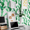 Green and Beige Textured Floral Removable Wallpaper 4785| Walls By Me
