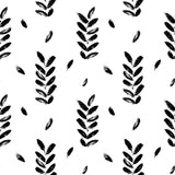 Black and White Leaves Peel and Stick Removable Wallpaper