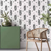 Black and White Leaves Peel and Stick Removable Wallpaper