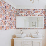 Orange and Purple Botanical Floral Removable Wallpaper 6586| Walls By Me