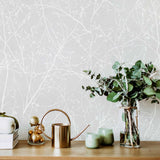 Grey Branches Peel and Stick Removable Wallpaper