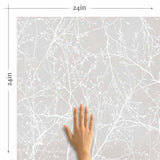 Grey Branches Peel and Stick Removable Wallpaper