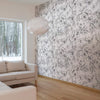 Black and White Textured Floral Peel and Stick Removable Wallpaper
